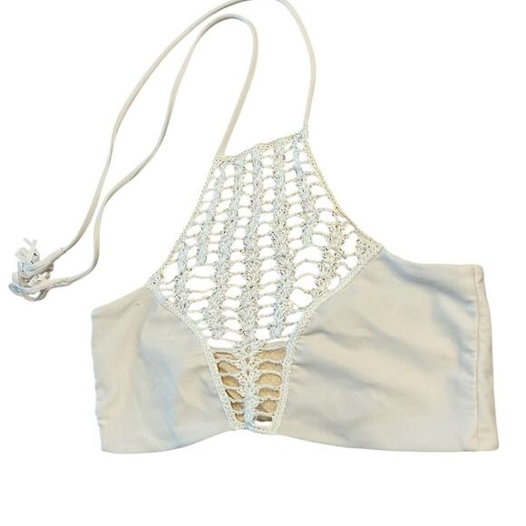 Acacia Panama Crochet Halter Bikini Top Swim High Neck Boho Mermaid Large - Picture 4 of 8